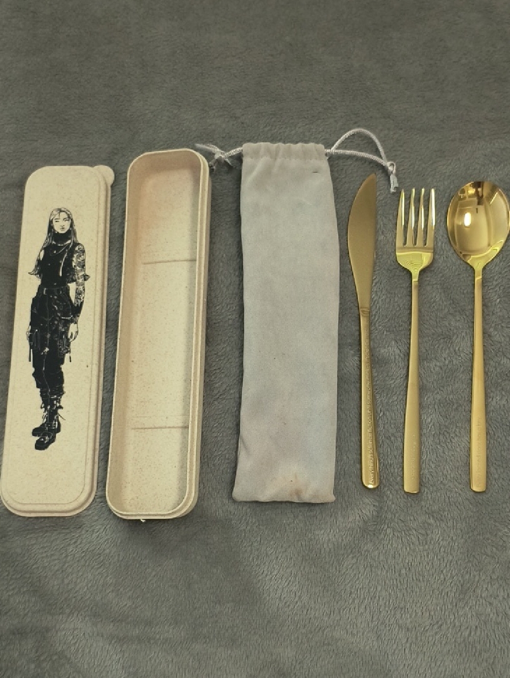 Fairyloot Cutlery Set In Case, Art By Emika Chen